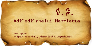Vásárhelyi Henrietta névjegykártya
